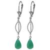 Genuine 2 ctw Emerald Earrings Jewelry 14KT White Gold - REF-63V3W