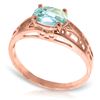 Genuine 1.15 ctw Aquamarine Ring Jewelry 14KT Rose Gold - REF-35Z2N