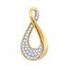 Image 1 : 0.12 CTW Diamond Teardrop Pendant 10KT Yellow Gold - REF-10N5F