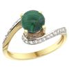 Image 1 : Natural 2.42 ctw malachite & Diamond Engagement Ring 14K Yellow Gold - REF-51G4M