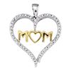 Image 1 : 0.07 CTW Diamond Mom Mother Heart Pendant 10KT Two-tone Gold - REF-14N9F