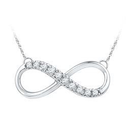 0.10 CTW Diamond Infinity Pendant 10KT White Gold - REF-22N4F