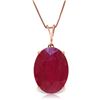 Image 1 : Genuine 7.7 ctw Ruby Necklace Jewelry 14KT Rose Gold - REF-70T6A