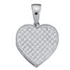 Image 1 : 0.10 CTW Diamond Classic Heart Cluster Pendant 10KT White Gold - REF-10H5M