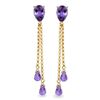 Image 1 : Genuine 7.5 ctw Amethyst Earrings Jewelry 14KT Yellow Gold - REF-39R3P