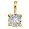 Image 1 : 0.10 CTW Diamond Illusion-set Solitaire Pendant 10KT Yellow Gold - REF-13W4K
