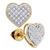 Image 1 : 0.15 CTW Diamond Heart Screwback Earrings 10KT Yellow Gold - REF-14N9F