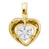 Image 1 : 0.08 CTW Diamond Small Heart Cluster Pendant 10KT Yellow Gold - REF-10F5N