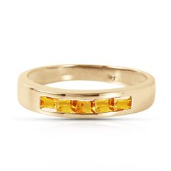 Genuine 0.60 ctw Citrine Ring Jewelry 14KT Yellow Gold - REF-46K2V
