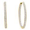 Image 1 : 0.50 CTWDiamond In/Out Endless Hoop Earrings 14KT Yellow Gold - REF-67H4M