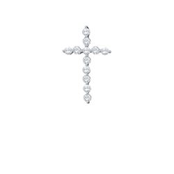 0.50 CTWPave-set Diamond Cross Faith Pendant 14KT White Gold - REF-37W5K