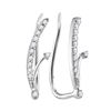 Image 1 : 0.10 CTW Diamond Curved Climber Earrings 10KT White Gold - REF-8Y9X