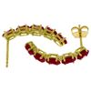 Image 1 : Genuine 2.5 ctw Ruby Earrings Jewelry 14KT White Gold - REF-43F8Z