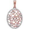 Image 1 : 0.05 CTW Diamond Oval Honeycomb Pendant 10KT Rose Gold - REF-12F2N