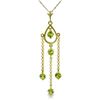 Image 1 : Genuine 1.50 ctw Peridot Necklace Jewelry 14KT Yellow Gold - REF-29H7X