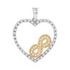 Image 1 : 0.25 CTW Diamond Nested Infinity Heart Pendant 10KT Two-tone Gold - REF-22M4H