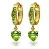 Image 1 : Genuine 4.1 ctw Peridot Earrings Jewelry 14KT Yellow Gold - REF-52X2M