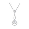 Image 1 : 0.75 CTW Diamond Dangling Cluster Pendant 10KT White Gold - REF-63X2Y