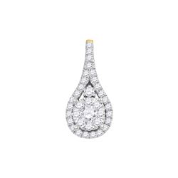 0.62 CTW Diamond Cluster Pendant 14KT Yellow Gold - REF-79M4H