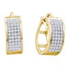 Image 1 : 0.25 CTW Diamond Huggie Earrings 10KT Yellow Gold - REF-25X4Y