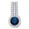 Image 1 : 0.33 CTW Blue Color Diamond Solitaire Circle Pendant 10KT Yellow Gold - REF-19K4W