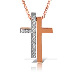 Genuine 0.25 ctw Diamond Anniversary Necklace Jewelry 14KT Rose Gold - REF-66M9T