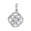 Image 1 : 0.10 CTW Diamond Cluster Pendant 10KT White Gold - REF-13K4W