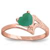 Image 1 : Genuine 1 ctw Emerald Ring Jewelry 14KT Rose Gold - REF-43A2K
