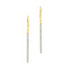 Image 1 : 0.25 CTW Pave-set Diamond Stick Dangle Earrings 10KT Yellow Gold - REF-19Y4X