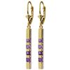 Image 1 : Genuine 0.70 ctw Amethyst Earrings Jewelry 14KT Yellow Gold - REF-55R2P
