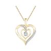 Image 1 : 0.10 CTW Diamond Solitaire Heart Pendant 10KT Yellow Gold - REF-20Y9X