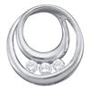 Image 1 : 0.18 CTW Diamond 3-Stone Circle Pendant 10KT White Gold - REF-13W4K