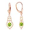 Image 1 : Genuine 1.25 ctw Peridot Earrings Jewelry 14KT Rose Gold - REF-25P6H