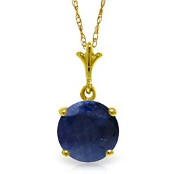 Genuine 1.65 ctw Sapphire Necklace Jewelry 14KT Yellow Gold - REF-28V2W