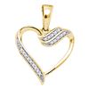 Image 1 : 0.06 CTW Diamond Heart Love Pendant 10KT Yellow Gold - REF-8W9K
