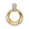 Image 1 : 0.15 CTW Diamond Outline Circle Pendant 10KT Yellow Gold - REF-18F7N