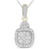 Image 1 : 0.44 CTW Princess Diamond Square Cluster Pendant 14KT Yellow Gold - REF-44M9H