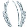 Image 1 : 0.32 CTW Diamond Double Row Climber Earrings 10KT White Gold - REF-30F2N