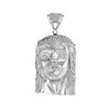 Image 1 : 0.40 CTW Mens Diamond Jesus Head Pendant 10KT White Gold - REF-86N2F