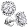 Image 1 : 0.25 CTW Diamond Circle Cluster Earrings 10KT White Gold - REF-22X4Y