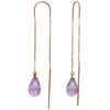 Image 1 : Genuine 4.5 ctw Amethyst Earrings Jewelry 14KT Rose Gold - REF-20Z4N