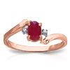 Image 1 : Genuine 0.46 ctw Ruby & Diamond Ring Jewelry 14KT Rose Gold - REF-29V3W
