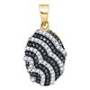 Image 1 : 0.33 CTW Black Color Diamond Oval Pendant 10KT Yellow Gold - REF-19N4F
