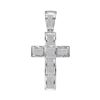 Image 1 : 1.08 CTW Mens Diamond Roman Cross Charm Pendant 10KT White Gold - REF-109K4W