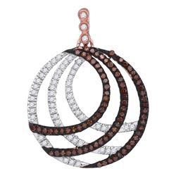 0.40 CTW Red Color Diamond Circle Pendant 10KT Rose Gold - REF-37F5N