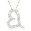 Image 1 : 0.16 CTW Diamond Heart Love Pendant 10KT Yellow Gold - REF-9K7W
