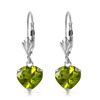 Image 1 : Genuine 3.25 ctw Peridot Earrings Jewelry 14KT White Gold - REF-29X2M