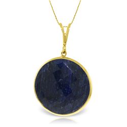 Genuine 23 ctw Sapphire Necklace Jewelry 14KT Yellow Gold - REF-48A3K