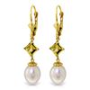 Image 1 : Genuine 9.5 ctw Pearl & Citrine Earrings Jewelry 14KT Yellow Gold - REF-24Z4N