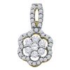 Image 1 : 0.34 CTW Diamond Flower Cluster Pendant 10KT Yellow Gold - REF-25X4Y